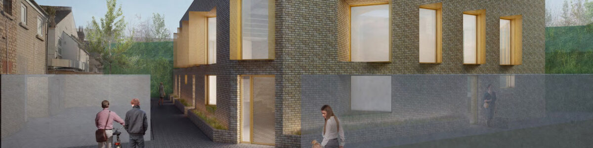 Computer generated image showing exterior of Acacia Mews in SW16 a block of 7 luxury apartments.